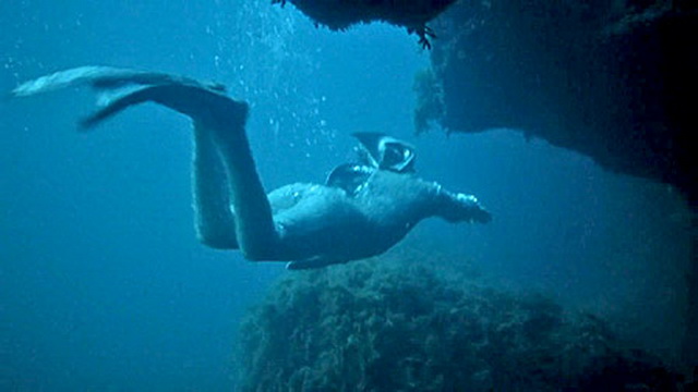 Подводные съемки фильма Человек-амфибия (1962)