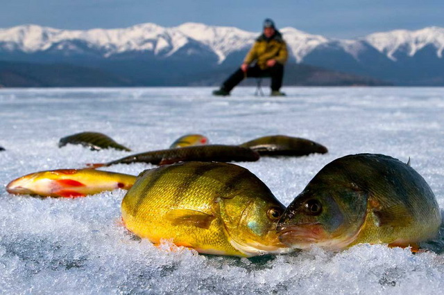 Рыбалка на озеро Байкал зимой