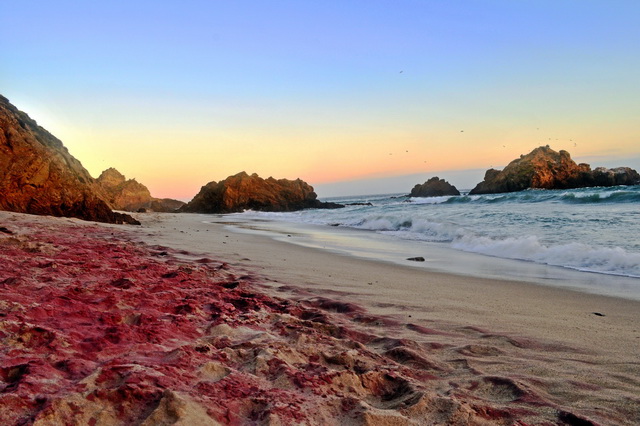 Цветной пляж Пфайффер, Калифорния, США